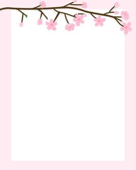입춘 벚꽃 가지 세로 배경(Fresh Cherry Blossom Branch Vertical Background)