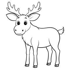 Obraz premium moose outline vector 
