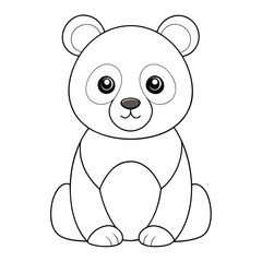 Naklejka premium cute panda outline vector 