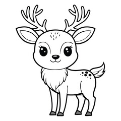 Fototapeta premium cute elk outline vector 