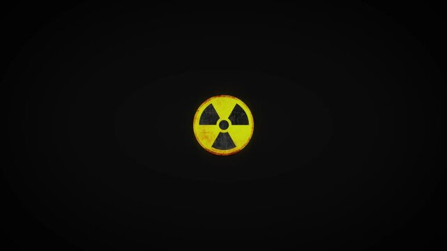 Danger sign animation icon, radioactive poison sign
