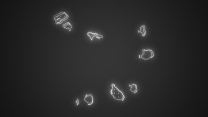 Neon White Cabo Verde Map Borders Outline Background Wallpaper