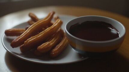 Delicious Churros with Rich Chocolate Sauce