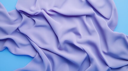 Obraz premium Draped Lavender Fabric on a Blue Background