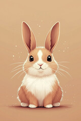 Obraz premium Adorable young bunny sitting sweetly with a happy expression 
