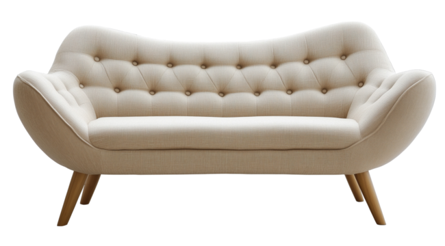 PNG, Home furniture, sofa, isolated on white background, created by Generative AI technology.