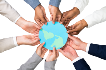 Png Hands holding earth mockup CSR business campaign