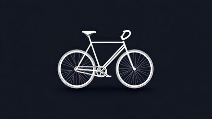 Fototapeta premium Minimalist White Bicycle Design on Dark Background for Creative Projects