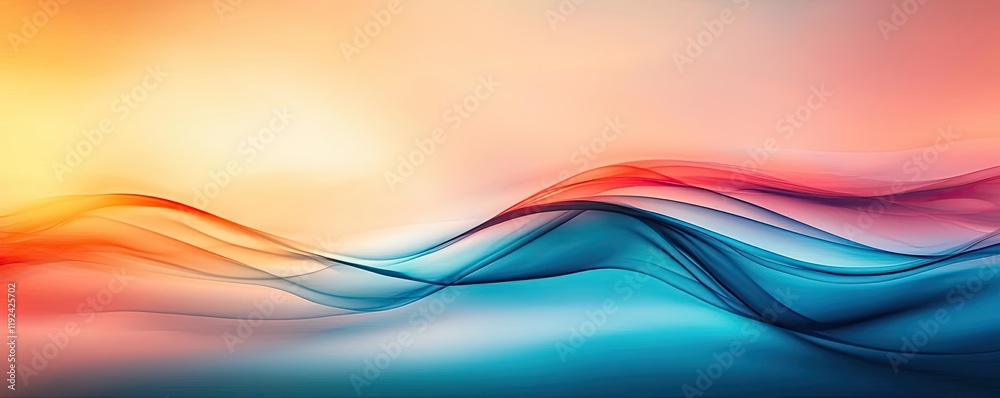 Aufkleber Cloudy abstract background concept. Colorful abstract waves creating a serene and tranquil background for design projects.