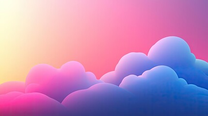 Cloudy abstract background concept. A vibrant sunset sky with fluffy clouds painted in pink, purple, and blue hues.