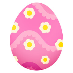 Fototapeta premium Floral Easter png egg collage element, pink pattern design