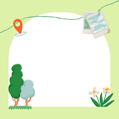 Green png travel frame design transparent