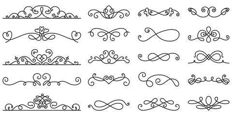 Obraz premium PNG Elegant vintage ornamental design elements set on transparent background