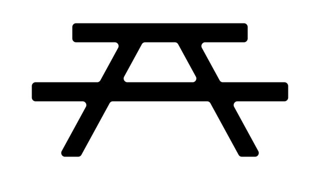 PNG Minimalist picnic table silhouette, UI icon on transparent background