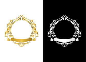 装飾的な要素を備えた高級ヴィンテージフレームデザイン01