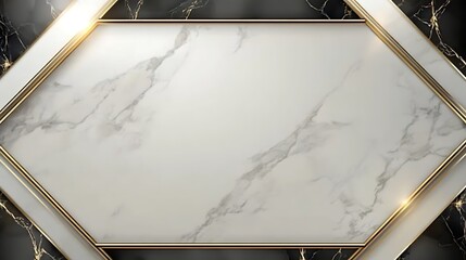 Obraz premium Elegant White Marble Background with Gold Frame