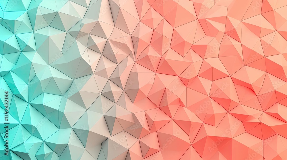 Poster Triangle abstract background concept. Dynamic abstract background with geometric shapes in soft colors for modern designs.