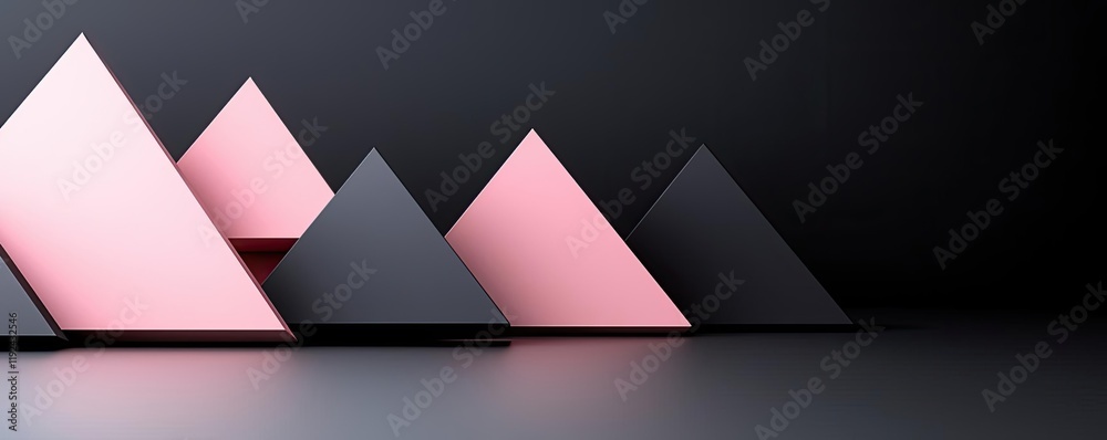 Poster Triangle abstract background concept. Colorful geometric shapes on a dark background, perfect for modern design projects.