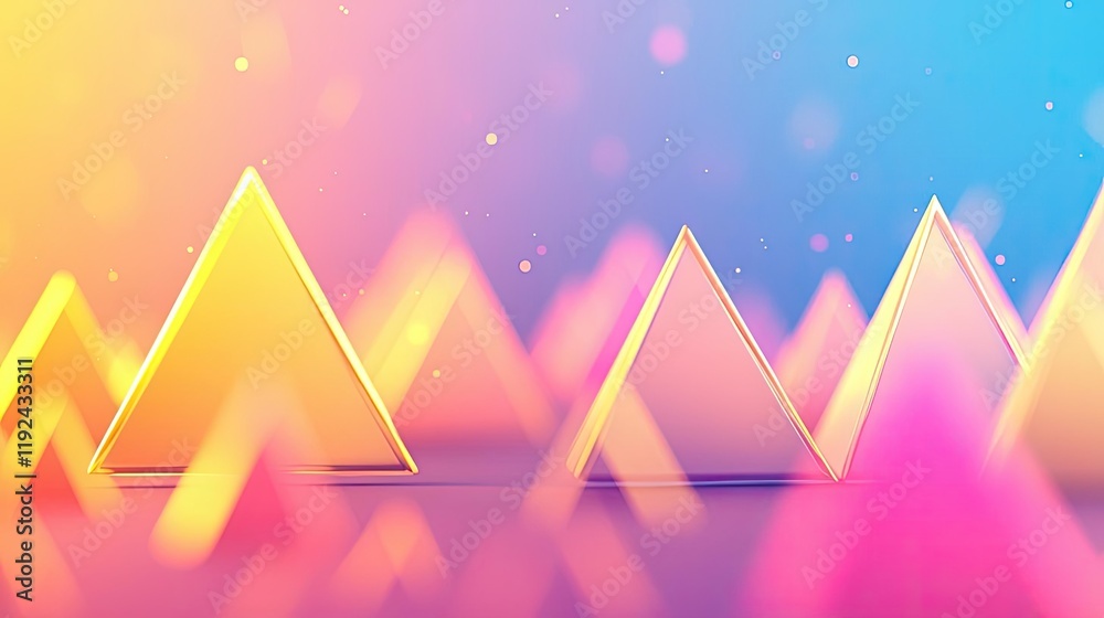 Poster Triangle abstract background concept. Colorful abstract triangles with a vibrant gradient background.