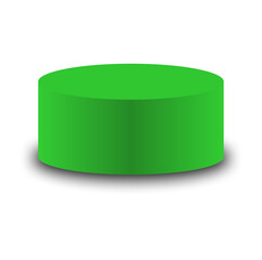Empty green round podium, empty round stage and 3d podium template for product presentation