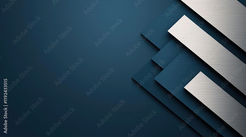Poster Triangle abstract background concept. Abstract layers of geometric shapes in shades of blue and silver for modern design.