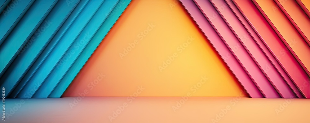 Poster Triangle abstract background concept. Colorful abstract background with layered geometric shapes for creative design.