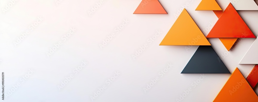 Poster triangle abstract background concept. colorful geometric shapes arranged artistically on a white bac
