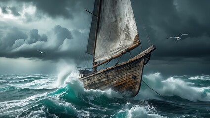 Obraz premium sailing boat in the sea