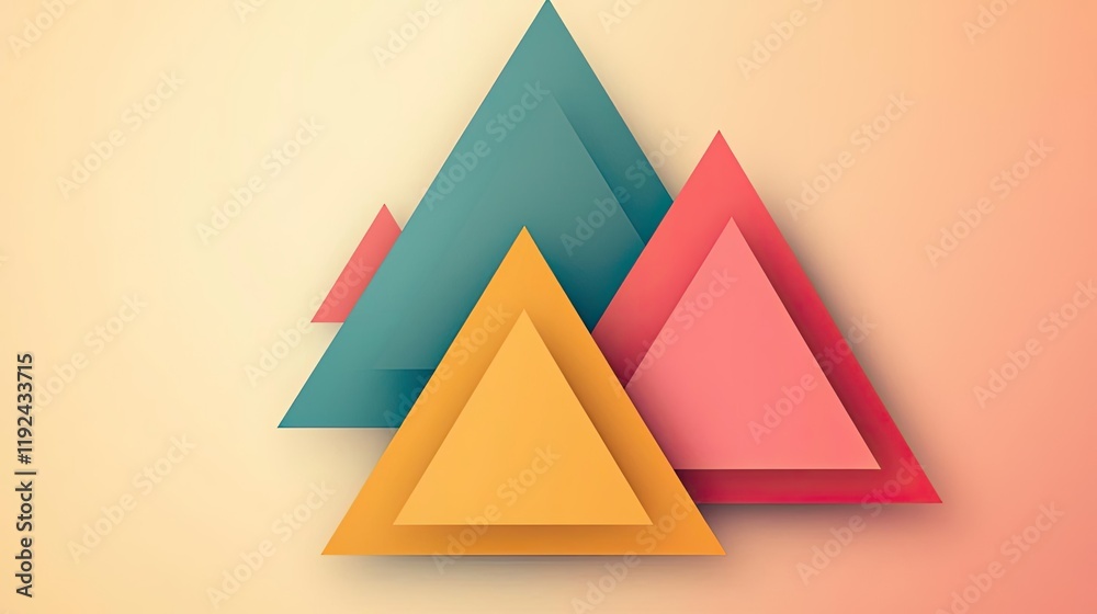Poster Triangle abstract background concept. Colorful geometric shapes create a visually appealing digital art composition.