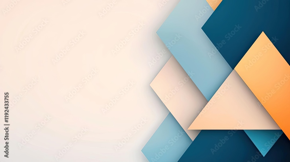 Poster Triangle abstract background concept. Abstract geometric shapes in soft colors create a modern and stylish background.