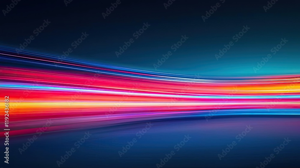 Poster Blurred abstract background idea. A vibrant blend of colorful light trails creating a mesmerizing abstract background.