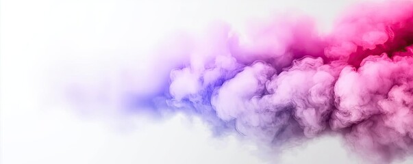 Fototapeta premium Blurred abstract background idea. Colorful smoke trail in pink and purple against a white background, artistic and dynamic.