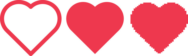 Vector red heart love. Concept: Valentine, love, romance.