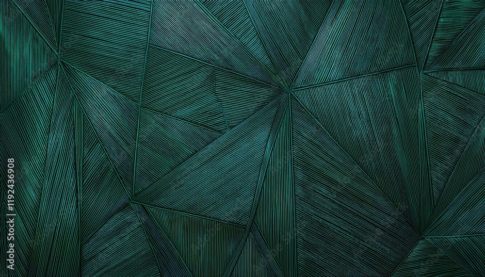 Aufkleber geometric green abstract pattern with linear texture, dynamic triangular shapes for modern graphic design and artistic background wallpaper banner