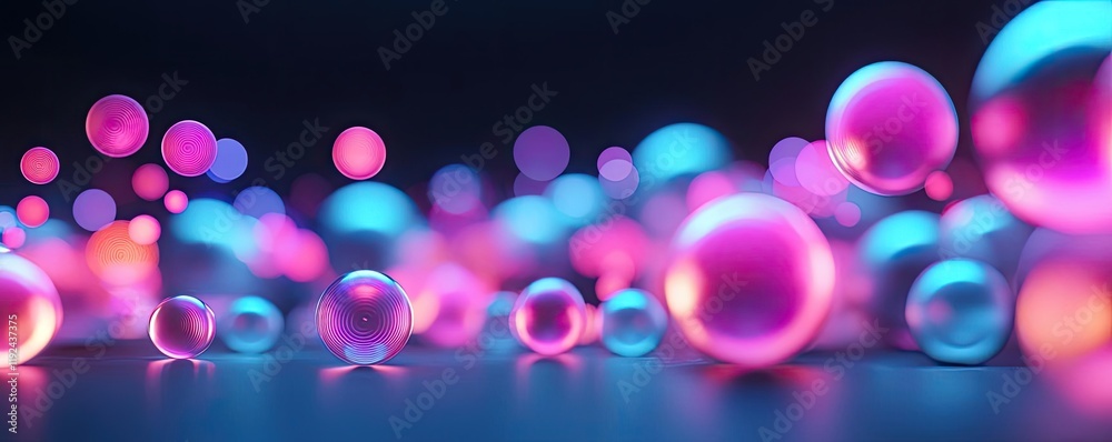 Poster Blurred abstract background idea. Colorful abstract spheres create a mesmerizing visual effect in this vibrant image.