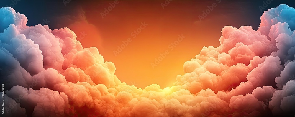 Poster cloudy abstract background concept. a vibrant sunset illuminating colorful clouds in a stunning sky.
