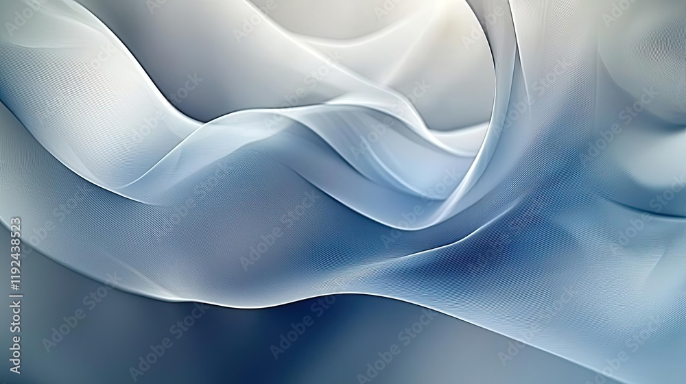 Poster cloudy abstract background concept. soft, flowing abstract fabric texture in serene blue and white h