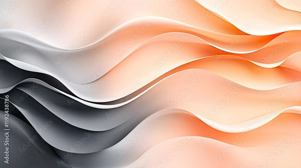 Poster Cloudy abstract background concept. Abstract wave pattern in soft pastel colors creating a harmonious visual flow.