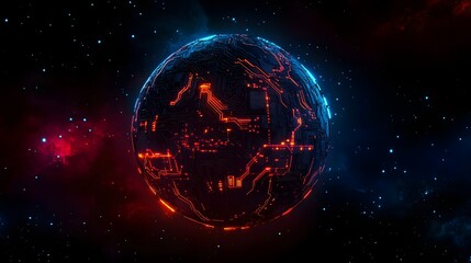 Glowing 3D world globe