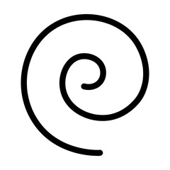 Spiral. Round black curl. Sketch. Hand drawn vector illustration. Spinning in a circle symbol. Outline on isolated white background. Doodle style. Idea for web design.