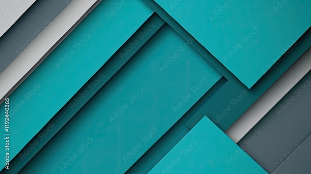 Poster Triangle abstract background concept. Abstract geometric design with layered teal and gray shapes, perfect for modern visuals.