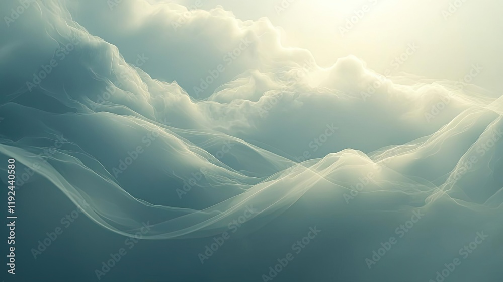 Poster cloudy abstract background concept. soft clouds blend in the sky, evoking tranquility and serenity i