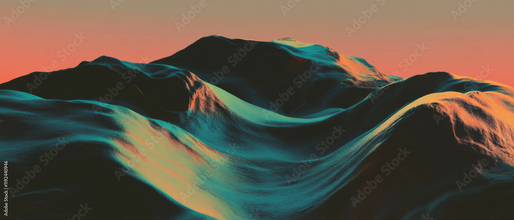 Aufkleber evocative abstract landscape with textured surfaces and rich color contrasts in serene environment
