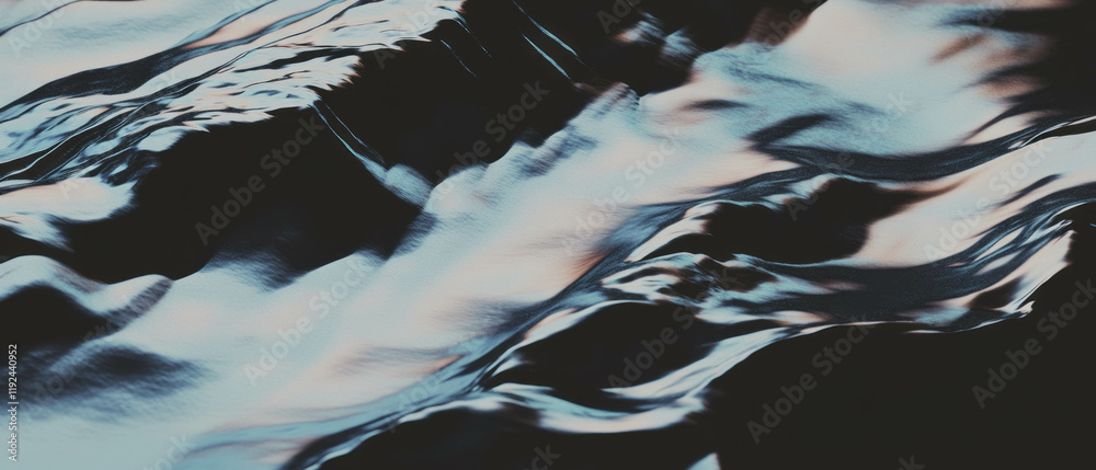 Poster evocative abstract landscape featuring textured surfaces and flowing patterns