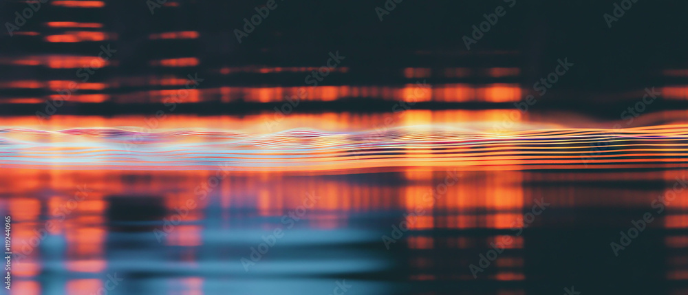 Poster Captivating abstract patterns of sound waves and visual vibrations creating auditory imagery