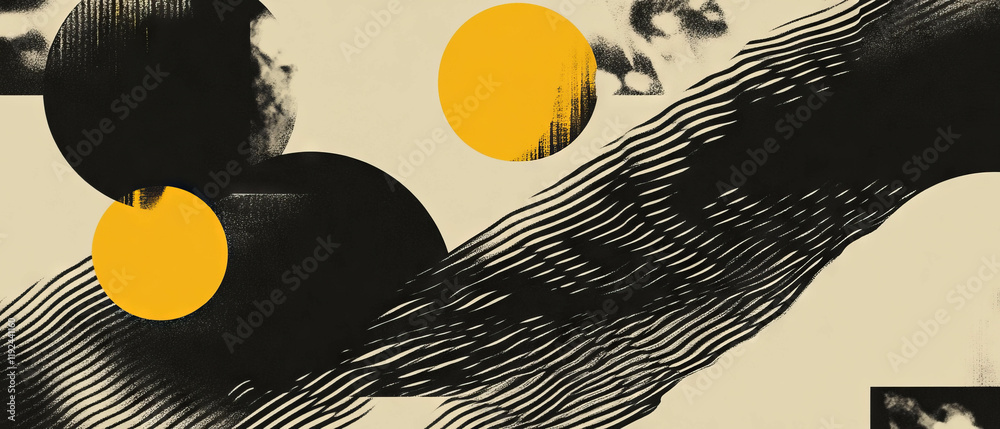 Aufkleber dynamic interplay of abstract elements creates a cohesive visual composition