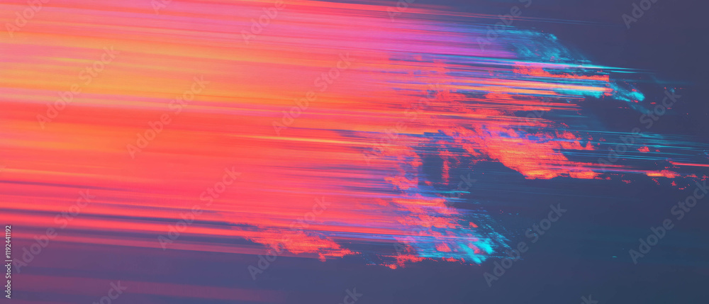 Poster Exploring vibrant digital glitches and abstract patterns in modern artwork
