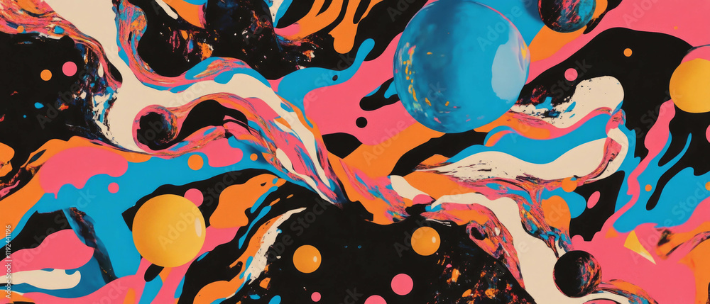 Aufkleber Exploring vibrant fluid dynamics in an abstract swirling pattern artwork