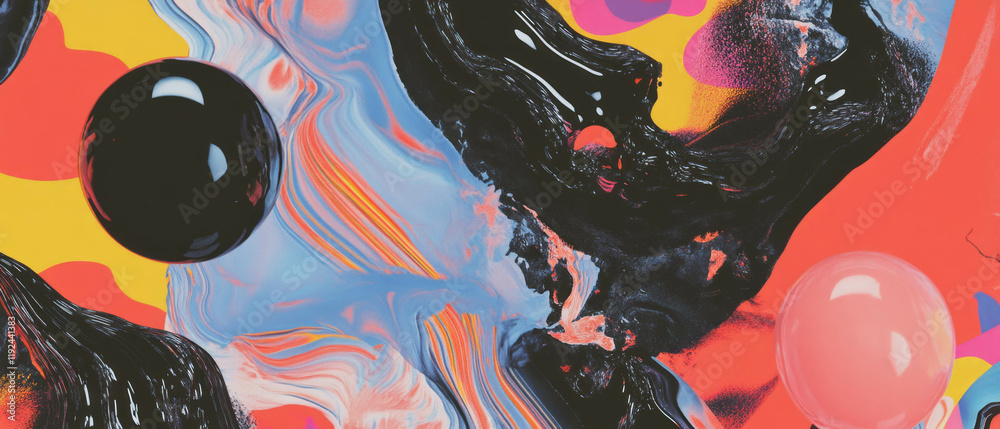 Aufkleber intriguing abstract pattern featuring captivating shapes and colors