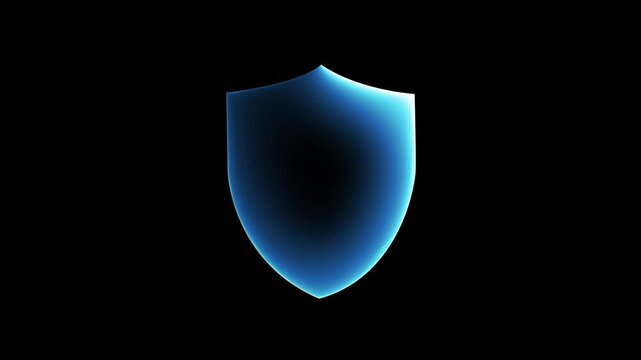 Blue shield for safety and protection animation video